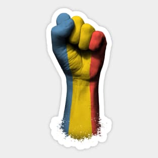 Flag of Romania on a Raised Clenched Fist Sticker